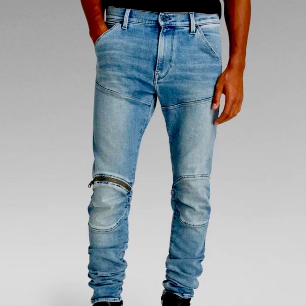 G STAR RAW 5620 3D ZIP KNEE SKINNY JEANS